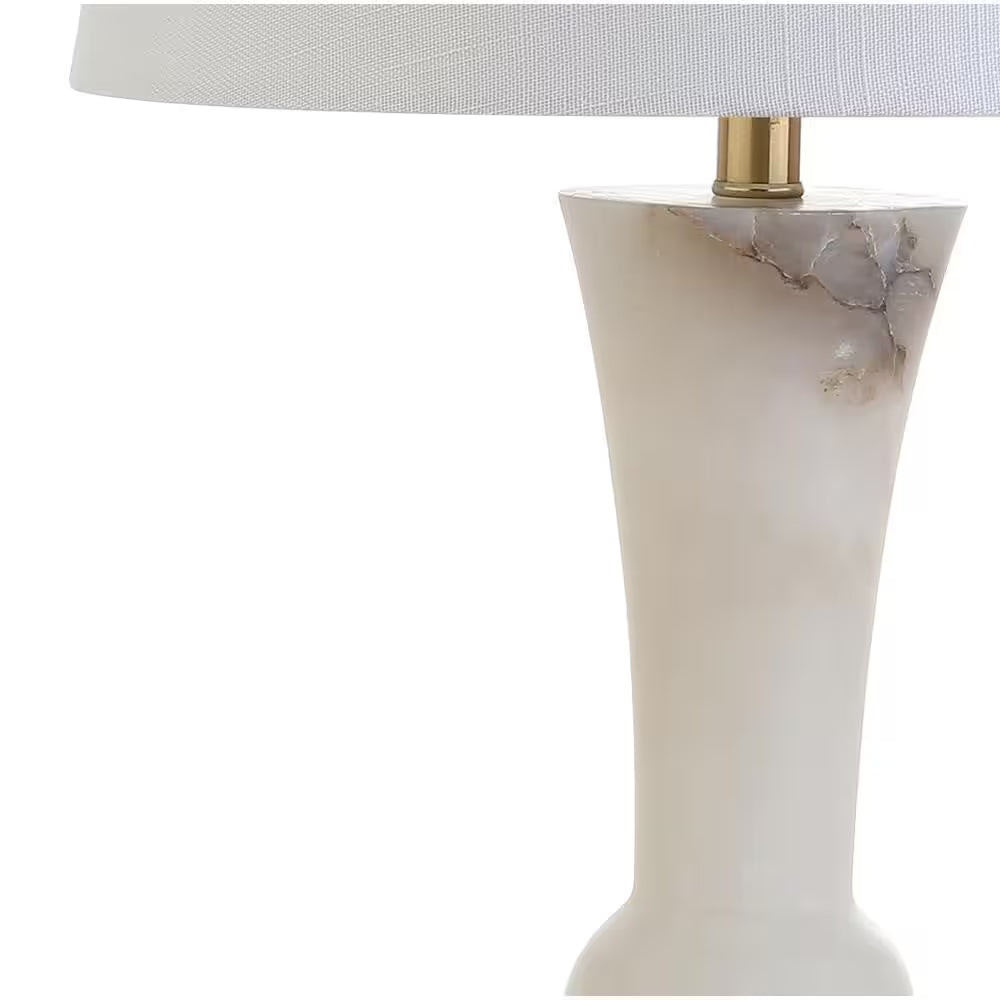 Eliza 23 In. Alabaster Table Lamp, Crystal Base