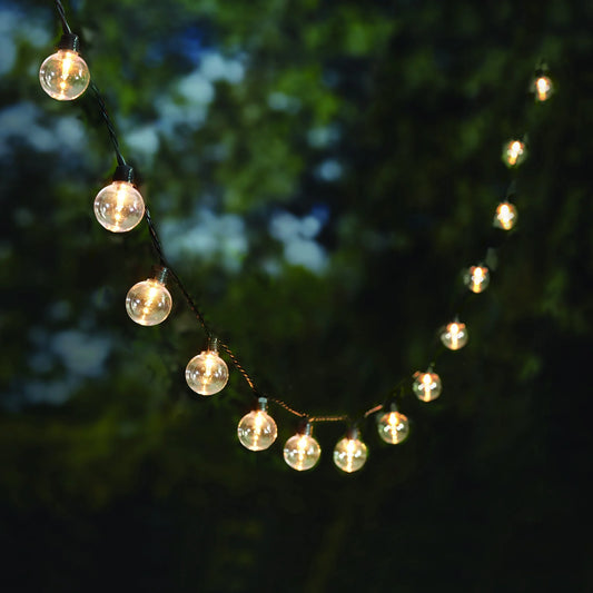 20-Count Indoor Outdoor Incandescent String Lights, with White Cord, Ac-Powered, 6 Volts