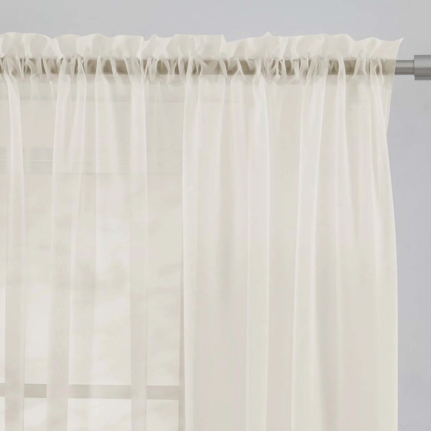 Sheer Voile Single Curtain Panel 59"X63" Ivory