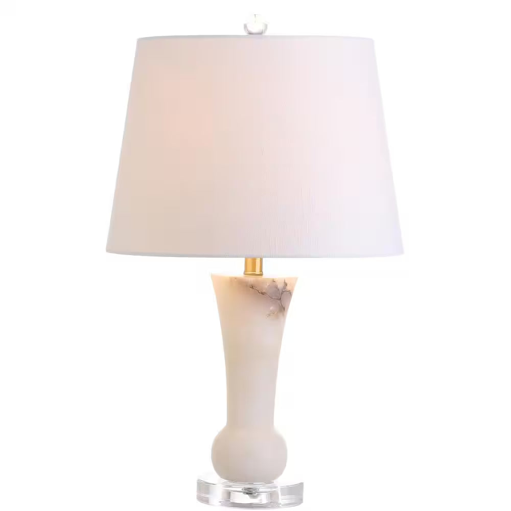 Eliza 23 In. Alabaster Table Lamp, Crystal Base