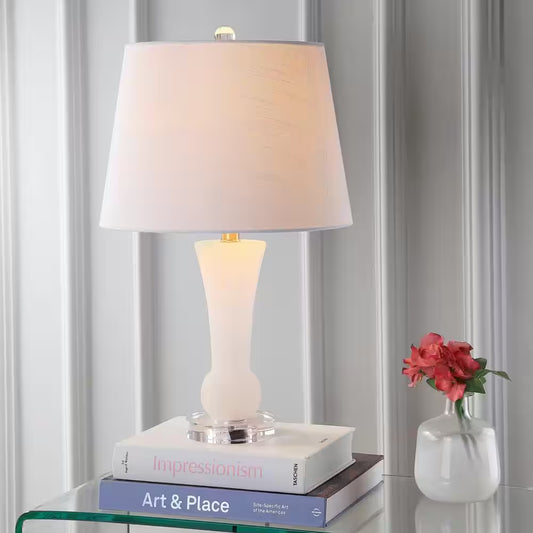 Eliza 23 In. Alabaster Table Lamp, Crystal Base