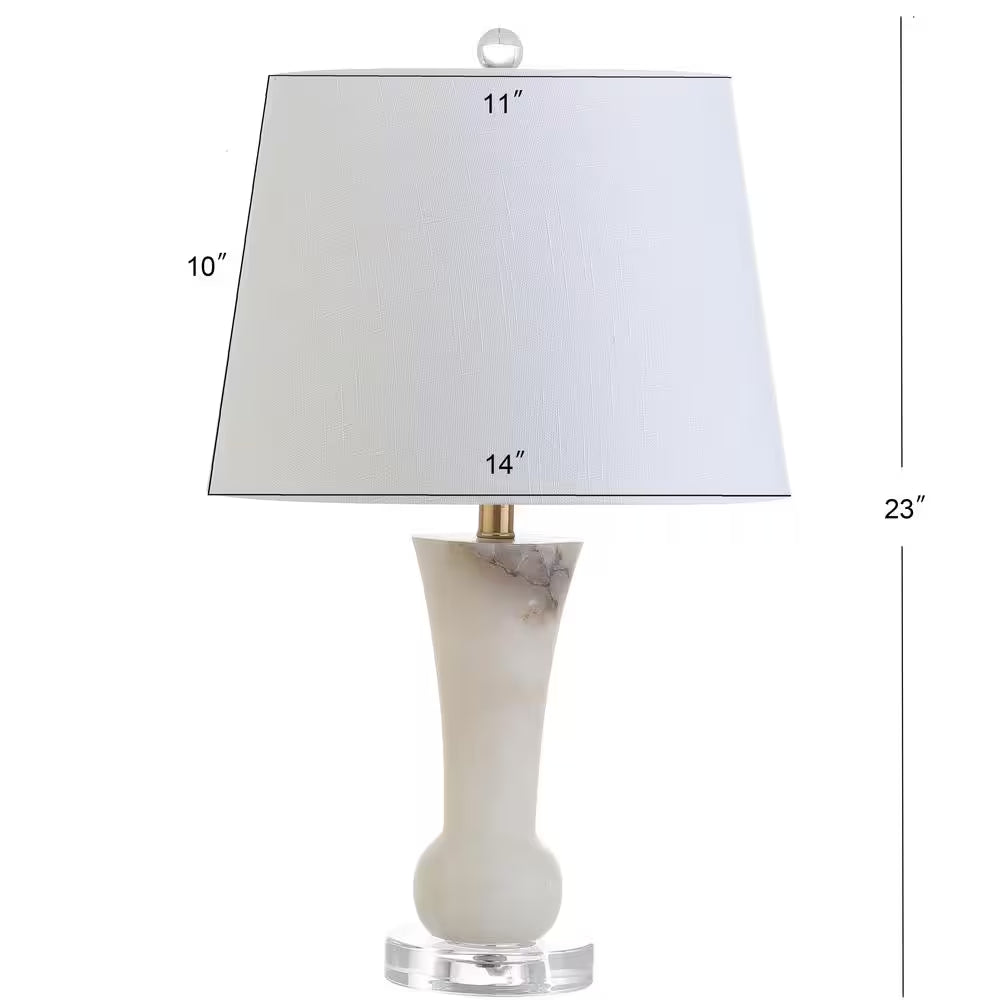 Eliza 23 In. Alabaster Table Lamp, Crystal Base